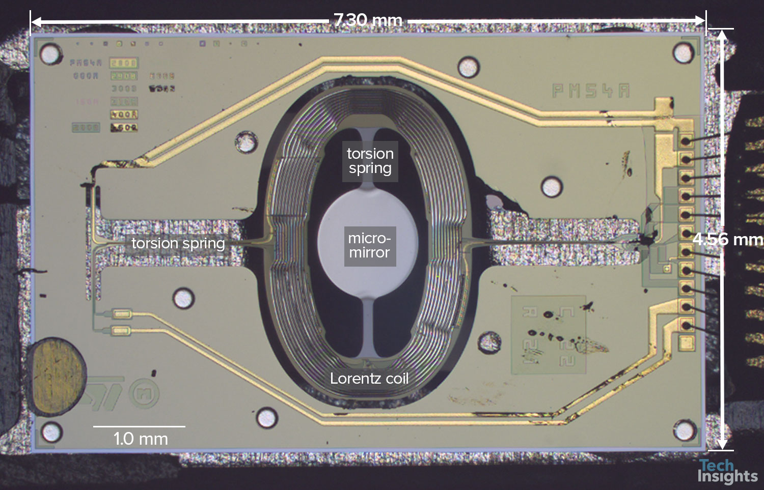 图6:MicroVision/STMicroelectronics PM54A Micromirror Die