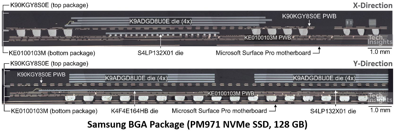 三星BGA封装（PM971 NVMe SSD，128 GB）
