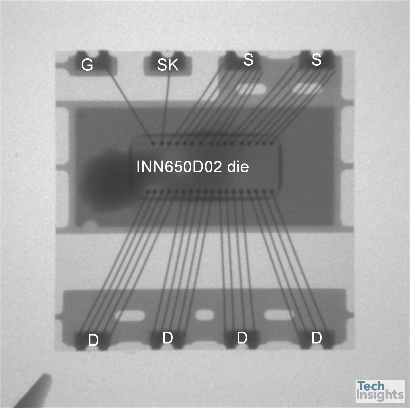 图4 Innoscience INN650D02 650 V GaN增强型功率晶体管-封装X射线