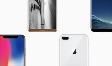 成本比较 -  Apple iPhone X，Apple iPhone 8，华为Mate 10，三星Galaxy S8